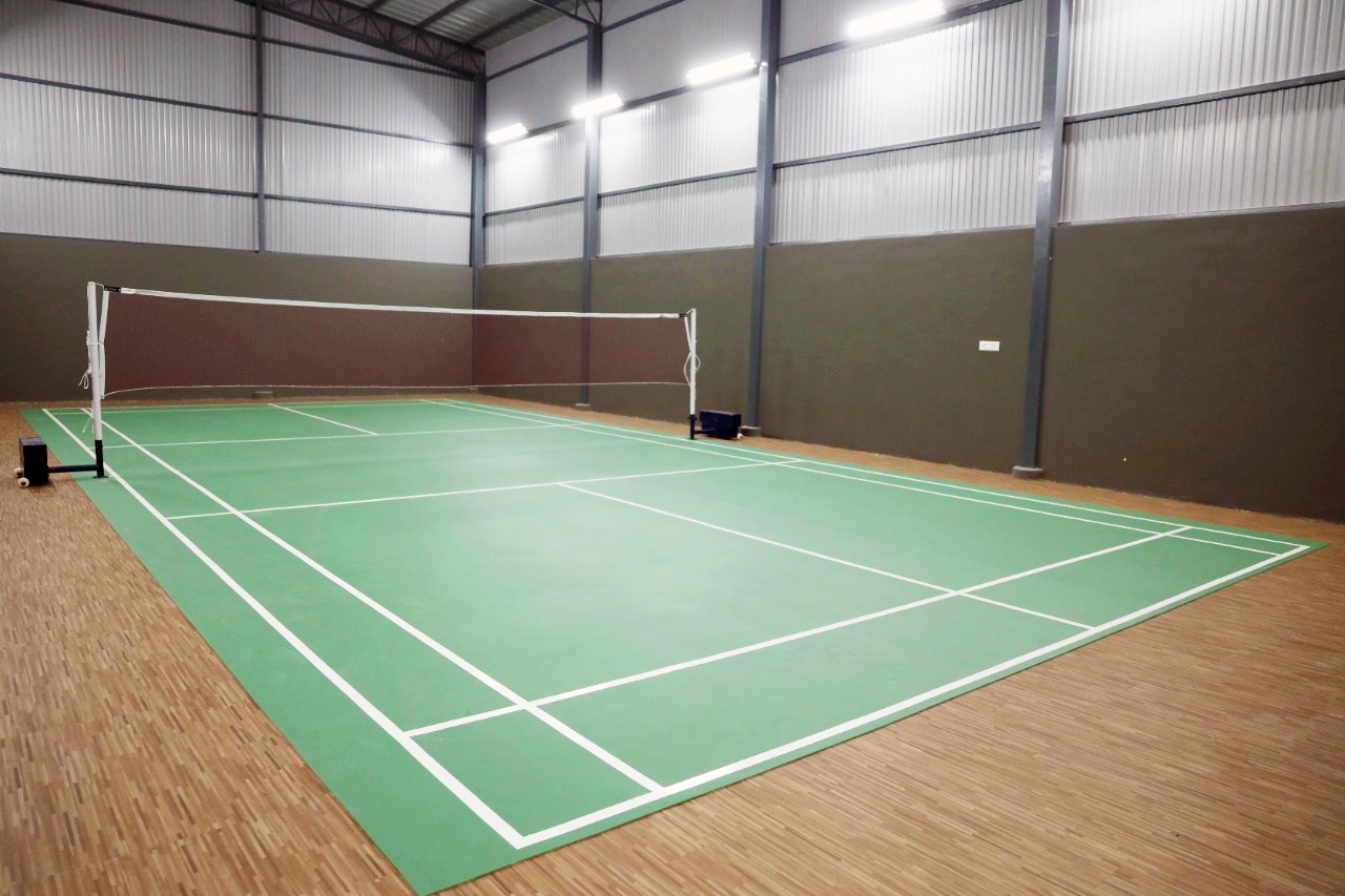 Indoor Badminton Court of the Villa Project Under the Blue Sky in Mangalapuram