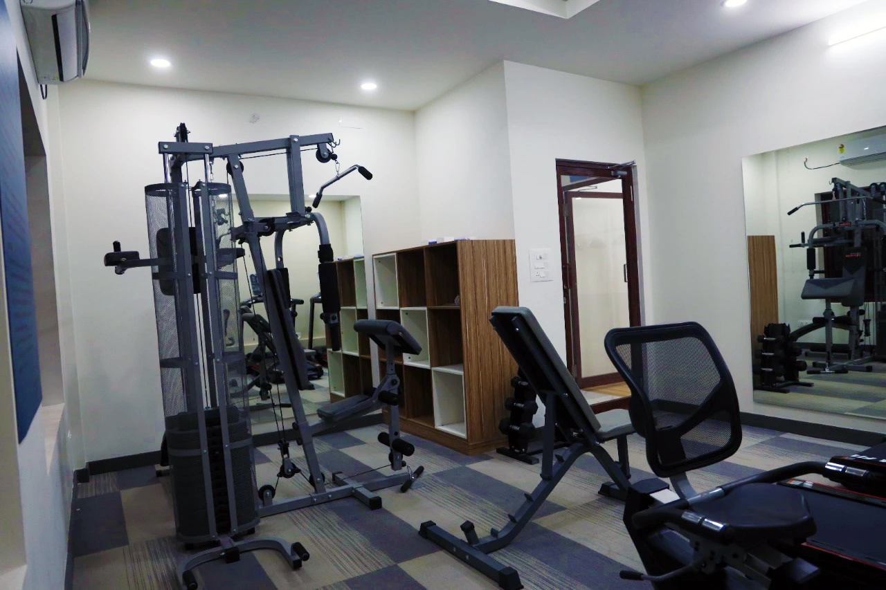 fitness center in the under the blue sky villa project in trivandrum