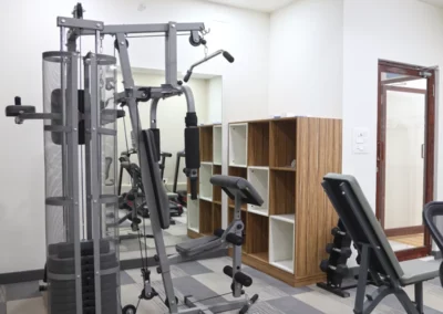 fitness center inside under the blue sky villa project in mangalapuram