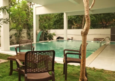 swimming pool inside under the blue sky, mangalapuram