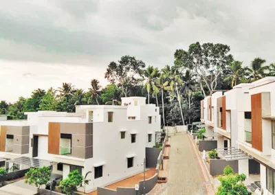 ariel view of under the blue sky villa project in mangalapuram