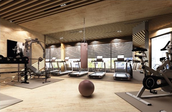 gym inside luxury apartment in akkulam trivandrum