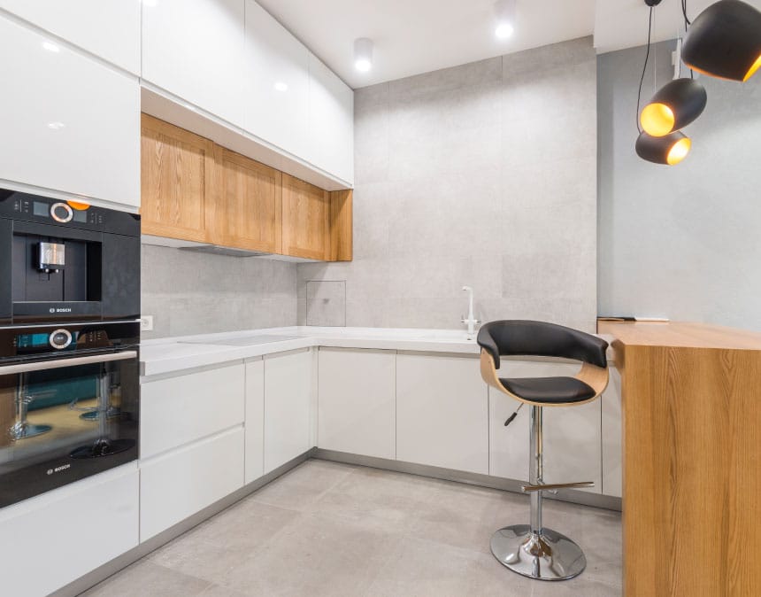 Kitchen with chic seating