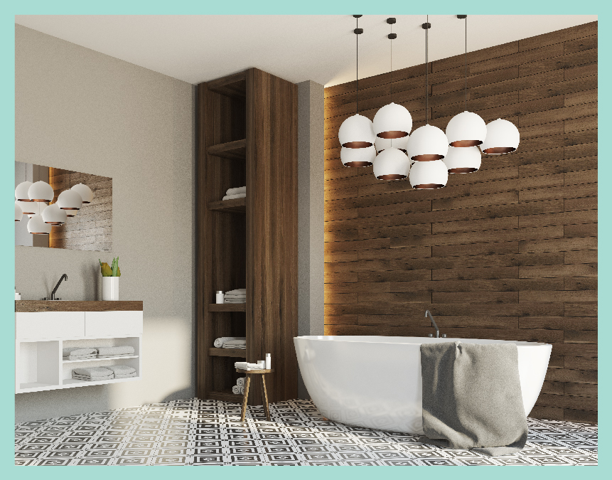 Striking floors Bathroom Design Ideas