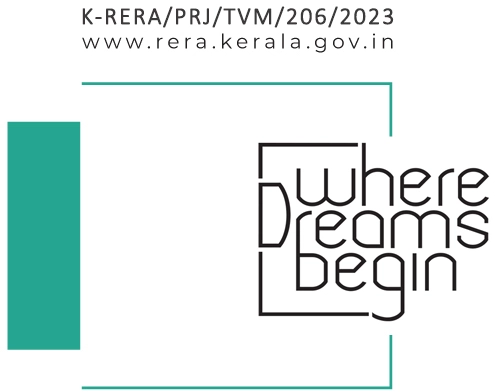 Logo and Project RERA Number of Where Dreams Being Luxury Apartment Project in Pattom, Trivandrum